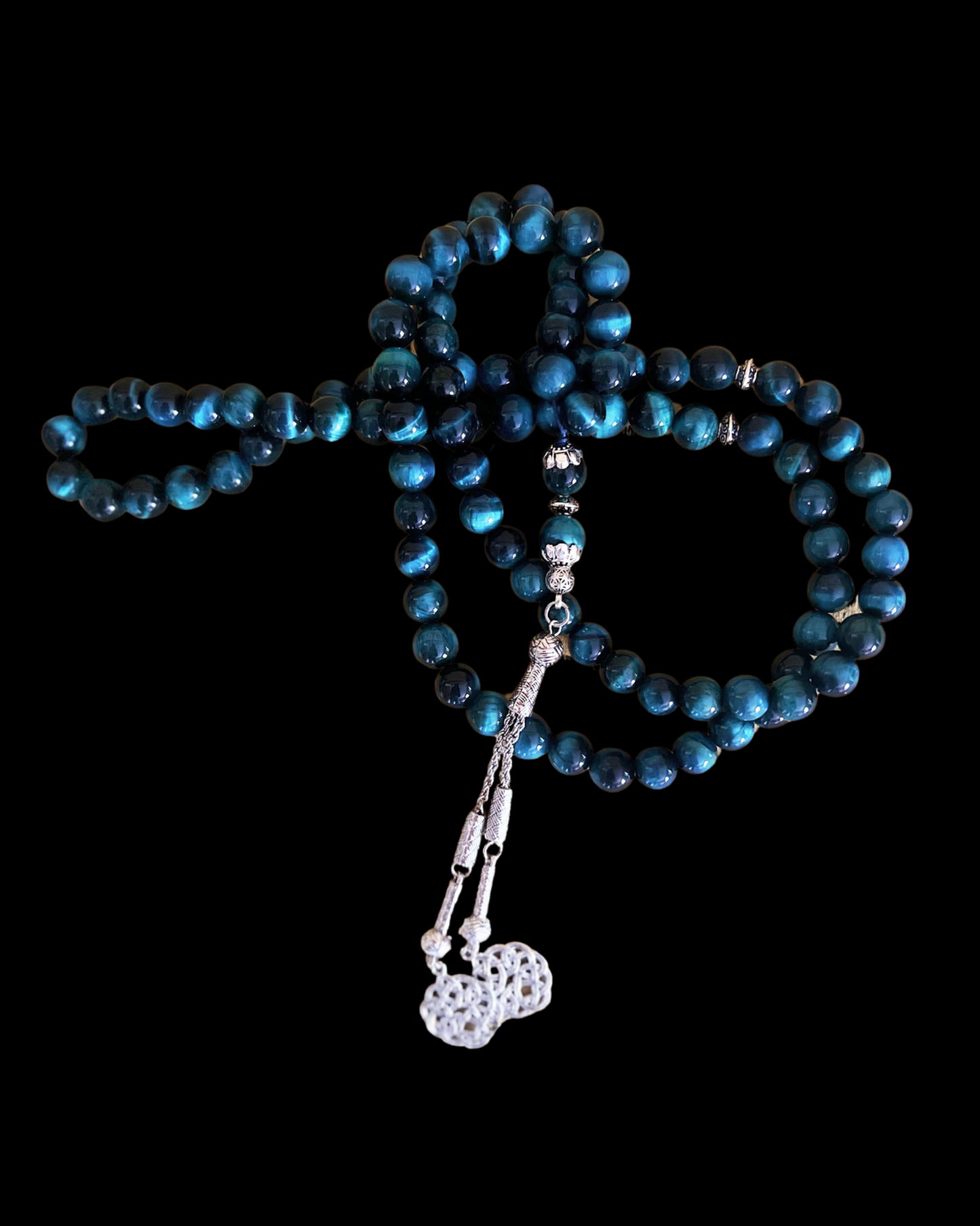 Taslīm – Blue Tiger’s Eye Misbaha