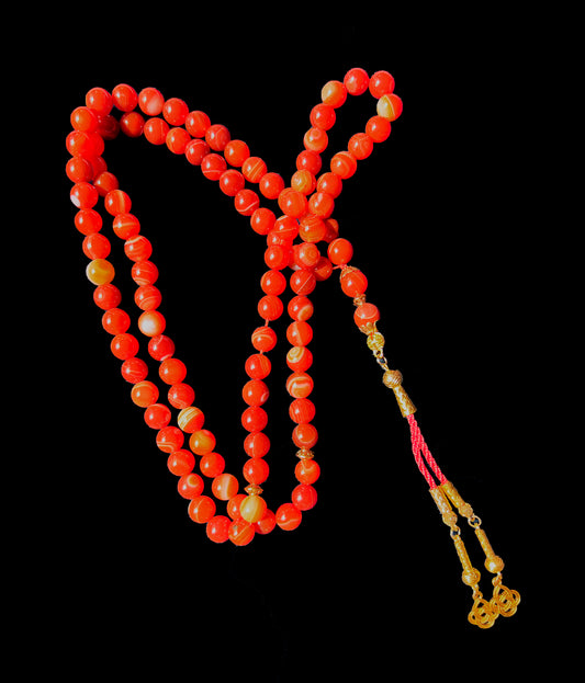 I’timad – Red Banded Agate Misbaha